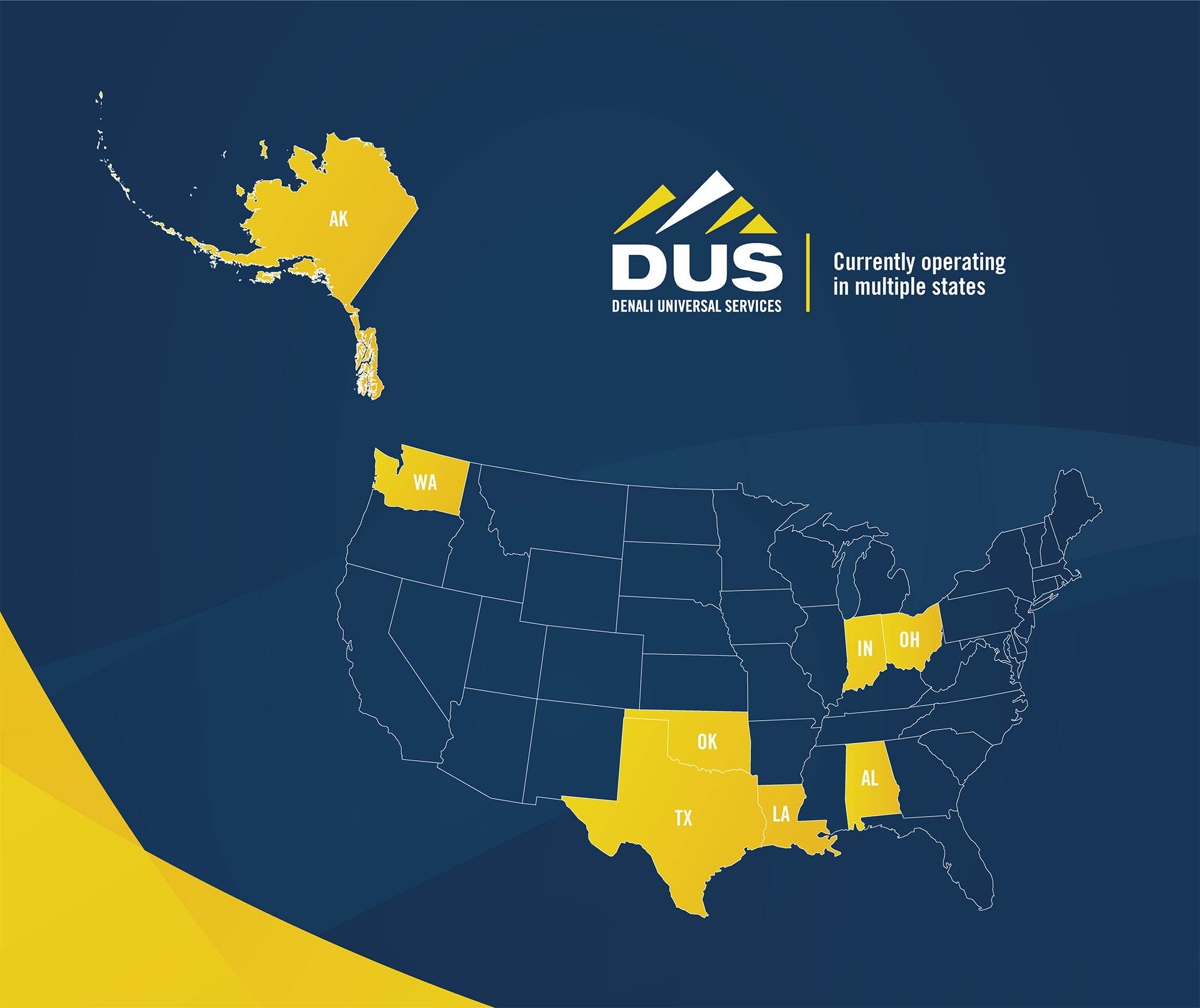 A map of DUS' active service area 